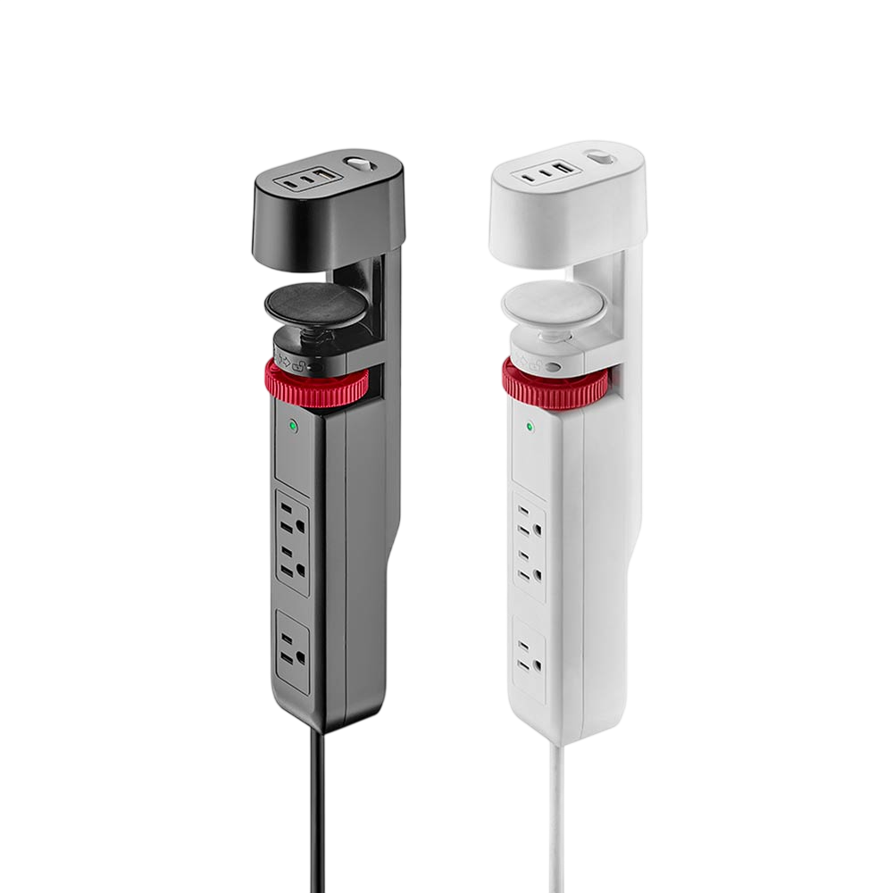 3插1A2C 30W 桌夾式多工電源插座1.8M