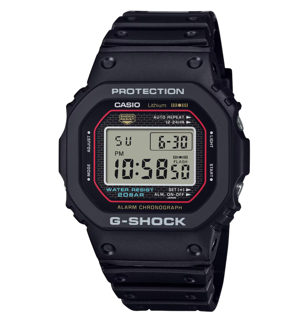 G-SHOCK 復刻經典 強悍百搭 電子錶 DW-5000R-1A